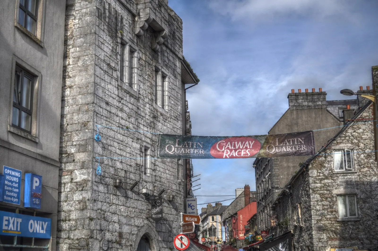 Evening street scene in Galway's Latin Quarter